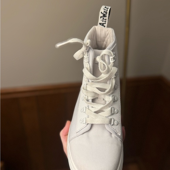 Dr. Martens White Canvas Combat Boots - Picture 15 of 16